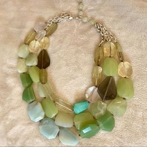 Stella & Dot multi stranded quartz stone necklace